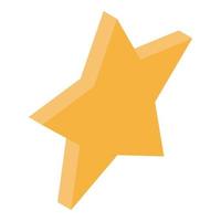 Gold star icon, isometric style vector