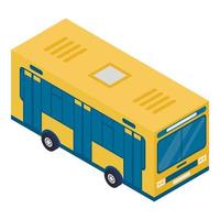 School bus icon, isometric style vector