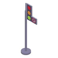 Traffic lights with interdiction arrow icon, isometric style vector