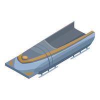 Empty bobsleigh icon, isometric style vector