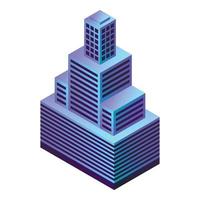 City building icon, isometric style vector