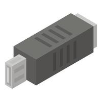 icono de adaptador de transferencia de datos, estilo isométrico vector