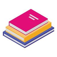 Stack of school books icon, isometric style vector