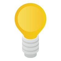 Bulb light icon, isometric style vector