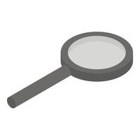 Magnify glass tool icon, isometric style vector