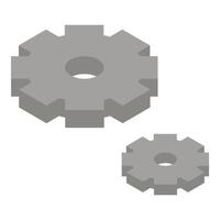 Gear system icon, isometric style vector