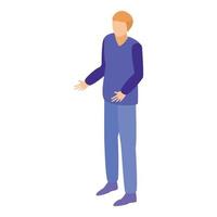 Man in blue clothes icon, isometric style vector