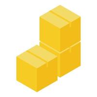 Parcel box stack icon, isometric style vector