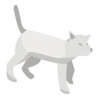 Grey cat icon, isometric style vector