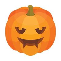 Scary halloween pumpkin icon, isometric style vector