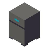 Black nightstand icon, isometric style vector