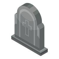 Grave icon, isometric style vector