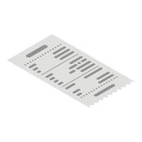 Paper receipt icon, isometric style vector