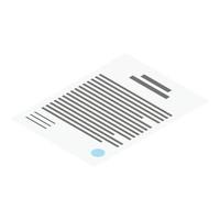 Document paper icon, isometric style vector