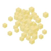 Cubes garlic icon, isometric style vector