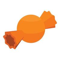 icono de bombón naranja, estilo isométrico vector