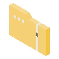 File folder icon, isometric style vector