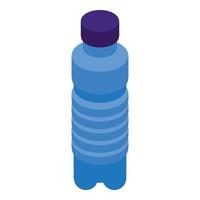 Blue water bottle icon, isometric style vector