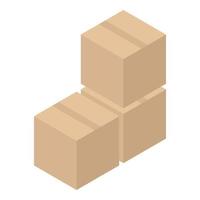 Parcel stack icon, isometric style vector