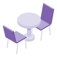 Restaurant furniture icon, isometric style vector