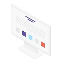 Lcd monitor icon, isometric style vector