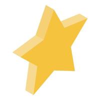 Gold star icon, isometric style vector