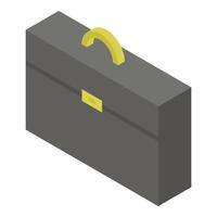 Judge suitcase icon, isometric style vector