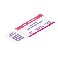 Concert ticket icon, isometric style vector