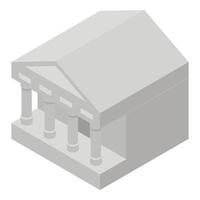 Courthouse icon, isometric style vector