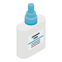 Medicine bottle icon, isometric style vector