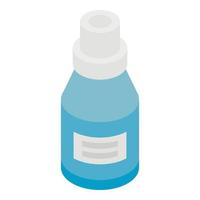 Blue medicine bottle icon, isometric style