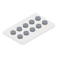 Blister with pills icon, isometric style vector