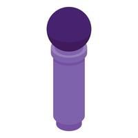 Singer microphone icon, isometric style vector