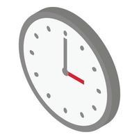 Office wall clock icon, isometric style vector