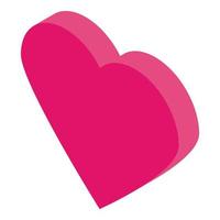 Love heart icon, isometric style vector