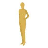 Gold mannequin icon, isometric style vector