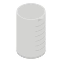 Empty flask icon, isometric style vector