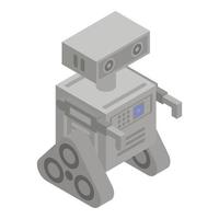 icono de robot de miedo, estilo isométrico vector