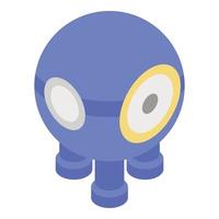 Blue underwater robot icon, isometric style vector