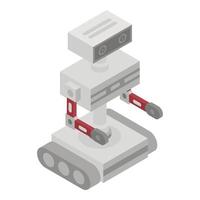 Wheel robot machine icon, isometric style vector