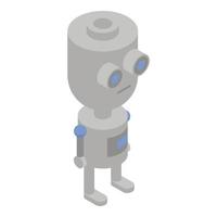 Big eye robot icon, isometric style vector