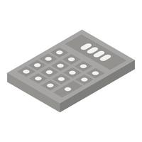 Office calculator icon, isometric style vector