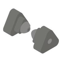 Triangular headphones icon, isometric style vector