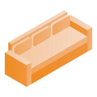 Soft sofa icon, isometric style vector