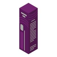 Violet hair dye box icon, isometric style vector