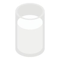 Glass of milk icon, isometric style vector