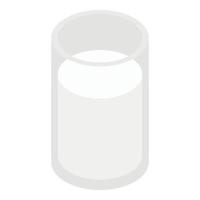 Glass of milk icon, isometric style vector