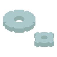 Gear wheel icon, isometric style vector