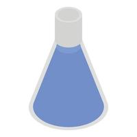 Blue flask icon, isometric style vector