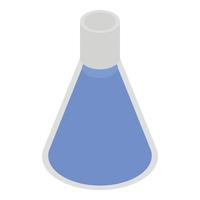 Blue flask icon, isometric style vector